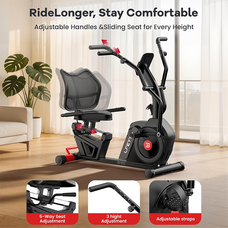 Pooboo Recumbent Exercise Bike - Exercise Bike Magnetic Resistance ulasan dan harga