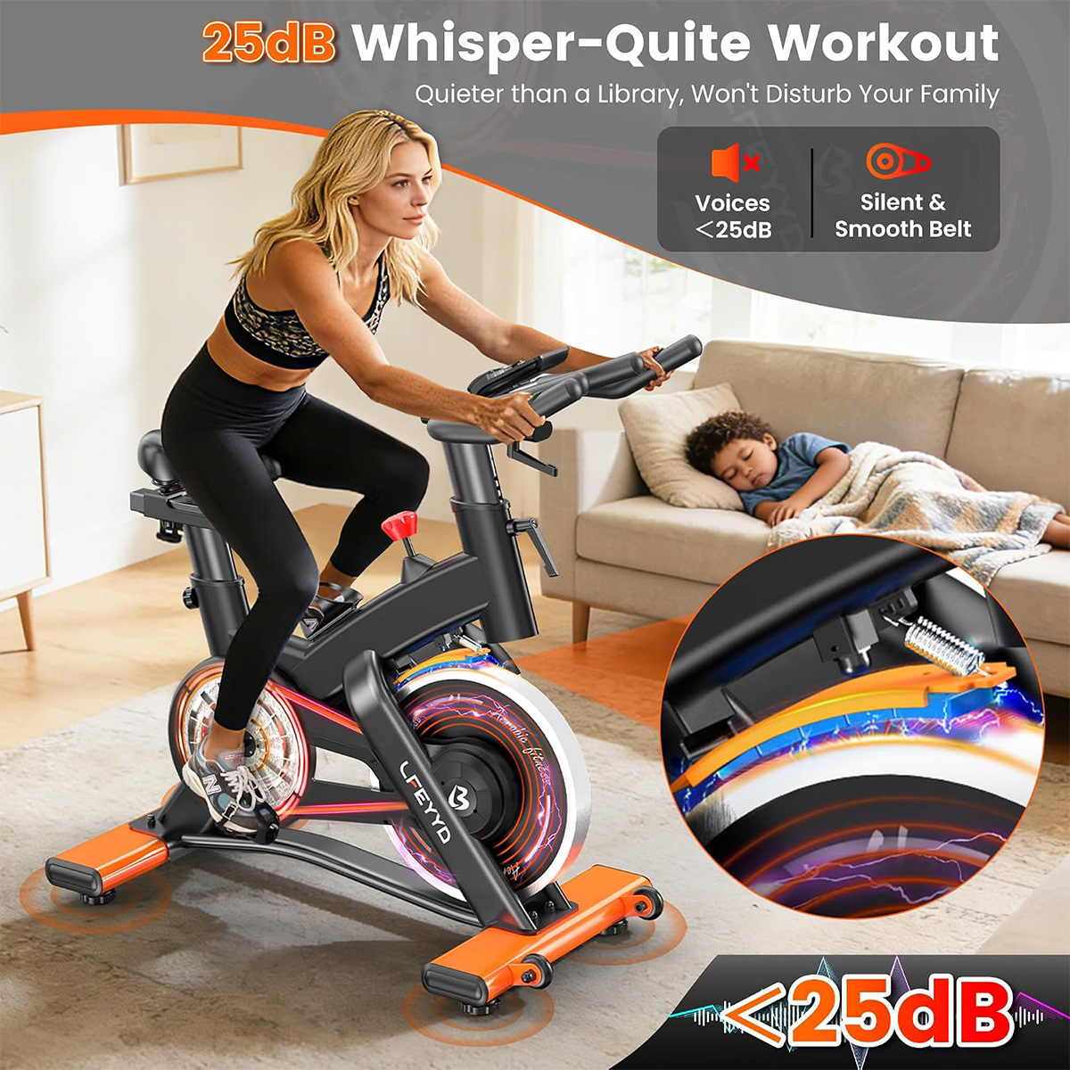 Pooboo Exercise Bike,400LB Mag - Exercise Bike Magnetic Resistance ulasan dan harga
