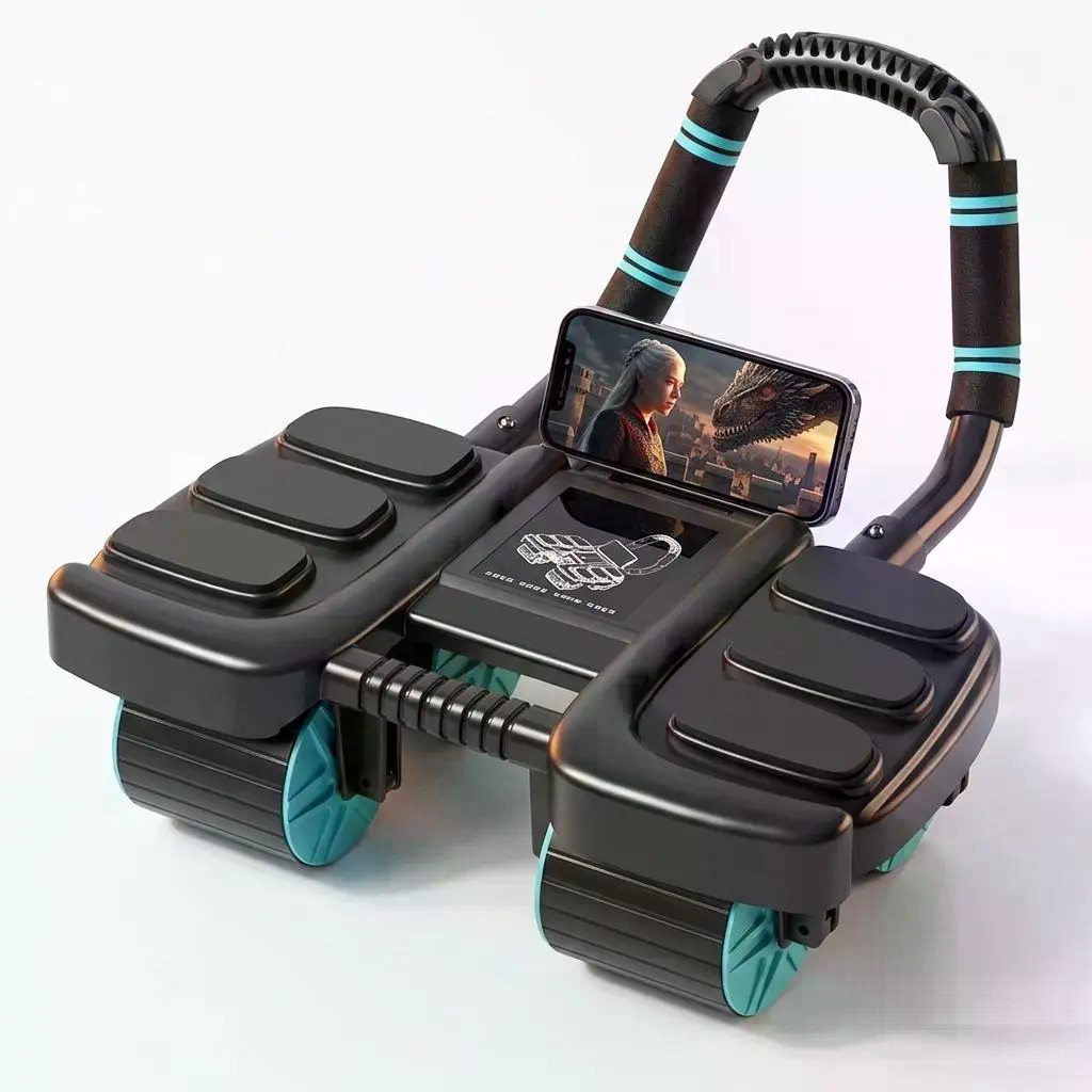 4-Wheel Recoil Ab Roller with  - Ab Roller Wheel With Elbow Support ulasan dan harga